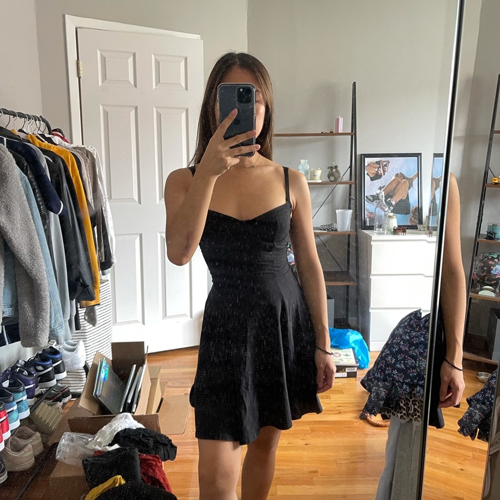 American apparel black skater dress